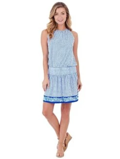 Jude Connally Scarlett Dress -Clothing Line Store 101532 ditsyborderbluealt2