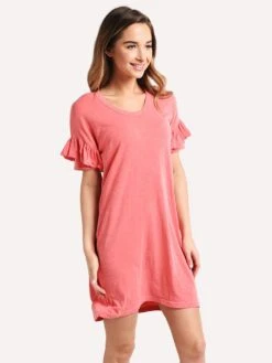 Sundry Short Sleeve Ruffle Dress -Clothing Line Store 12 E86 PIGMENTCHILIalt1