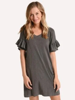 Sundry Short Sleeve Ruffle Dress -Clothing Line Store 12 e86 pigmentcoal