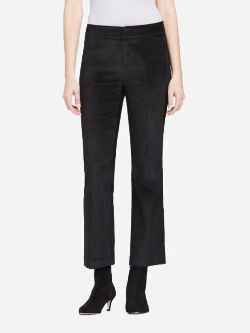 Ecru The Oxford Stretch Velvet Cropped Flare -Clothing Line Store