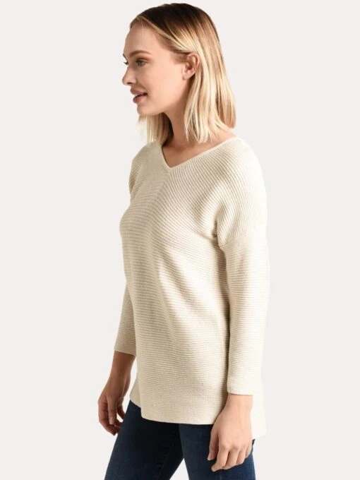 Project J Hi-Low V-Neck Sweater -Clothing Line Store 18255 oatmealalt1