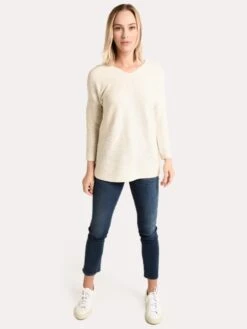 Project J Hi-Low V-Neck Sweater -Clothing Line Store 18255 oatmealalt3