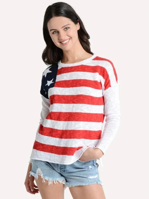 Project J Women's Flag Sweater -Clothing Line Store 19020 redwhiteblue 0d0f4cab 1e5b 4bcb b3f1 f4ac6d2176e6