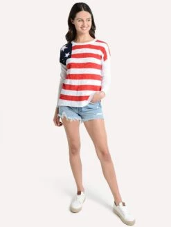 Project J Women's Flag Sweater -Clothing Line Store 19020 redwhitebluealt3