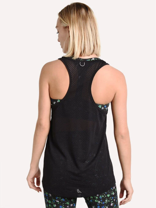 Thrive Societe Netted Racer-Back Tank -Clothing Line Store 19181256 blackalt2