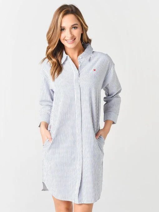 Sundry Women's Pin Stripe Shirt Dress -Clothing Line Store 1E I88A108xNATURALxPrimary 6fb5e4d7 242e 4247 80dd 4fb8b4e73d43