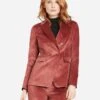 Ecru Double Breasted Stretch Velvet Blazer -Clothing Line Store 2415SVxSPICExPrimary 68077652