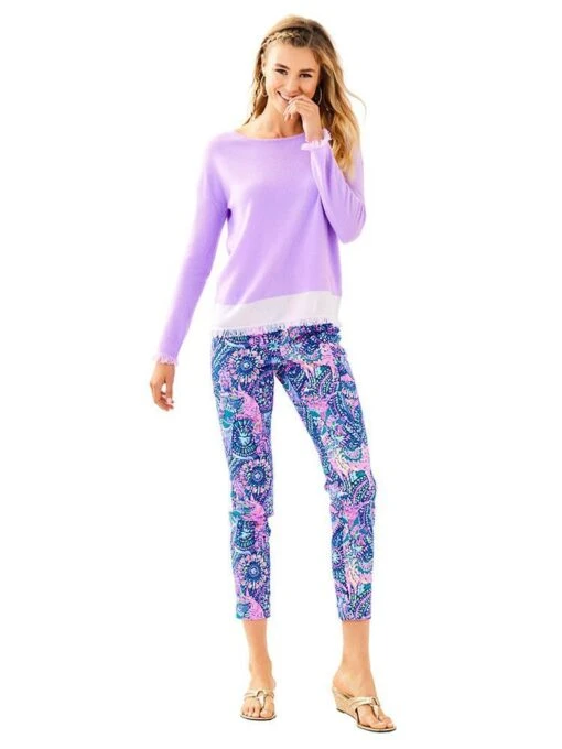 Lilly Pulitzer Women's Fairfax Cashmere Sweater -Clothing Line Store 25107 550lilacverbheatheralt1