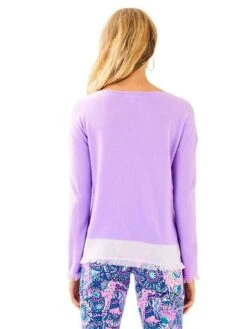 Lilly Pulitzer Women's Fairfax Cashmere Sweater -Clothing Line Store 25107 550lilacverbheatheralt2