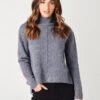 One Grey Day Women's Denver Cashmere Pullover -Clothing Line Store 44OGD801xCHARCOALPINKSHOCKCHAPSxPrimary 22639081