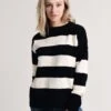 Hem & Thread Mock Neck Sweater -Clothing Line Store 5867n black white