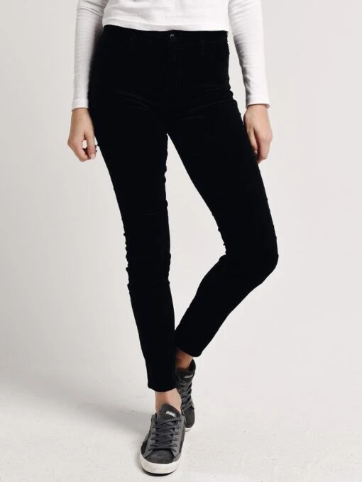 J Brand Women's 815 Mid-Rise Super Skinny Velvet Jean -Clothing Line Store 815t635 blackvelvet