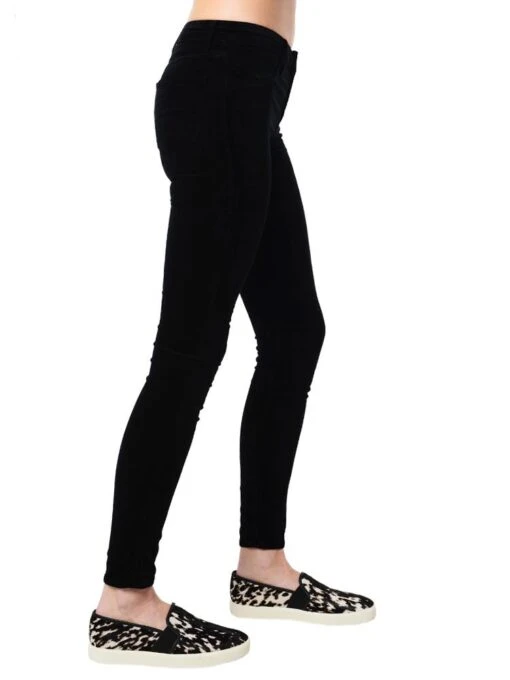 J Brand Women's 815 Mid-Rise Super Skinny Velvet Jean -Clothing Line Store 815t635 blackalt2