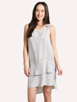 Dylan Double Layer Fray Hem Dress -Clothing Line Store 95w34spl linengrey b2a29432 41b3 4c38 8624 4bf44973b172