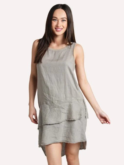 Dylan Double Layer Fray Hem Dress -Clothing Line Store 95w34spl olivetree f75c35d9 2a4b 45d3 a342 f712e857f217