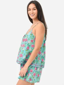 Sur La Vague Women's Aqua Cami Pajama Set -Clothing Line Store AQUAPJxAQUAxAlt3 78603643