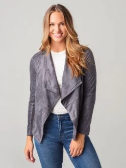 BB Dakota Women's Wade Faux Suede Jacket -Clothing Line Store BH302336xSLATEGREYxPrimary 13891733