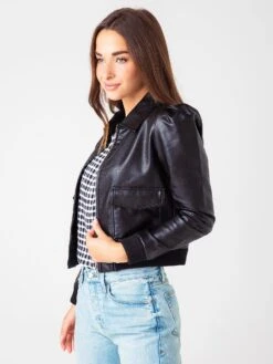 BB Dakota Women's Boss Mode Faux Leather Bomber Jacket -Clothing Line Store BK402346xBLACKxAlt2 43523497