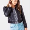 BB Dakota Women's Boss Mode Faux Leather Bomber Jacket -Clothing Line Store BK402346xBLACKxPrimary 43368753