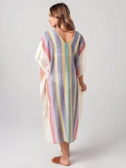 Echo Women's Beach Stripe Maxi Caftan -Clothing Line Store EB0168xMULTIxAlt2