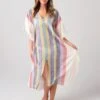 Echo Women's Beach Stripe Maxi Caftan -Clothing Line Store EB0168xMULTIxPrimary