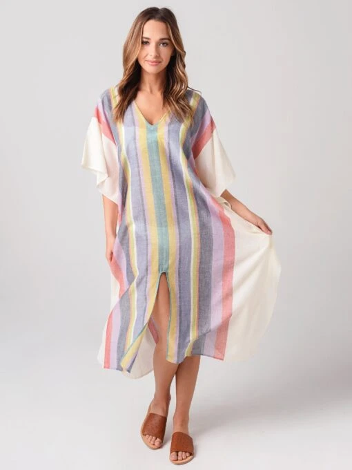 Echo Women's Beach Stripe Maxi Caftan -Clothing Line Store