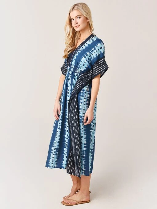 Echo Women's Shibori Maxi Caftan -Clothing Line Store