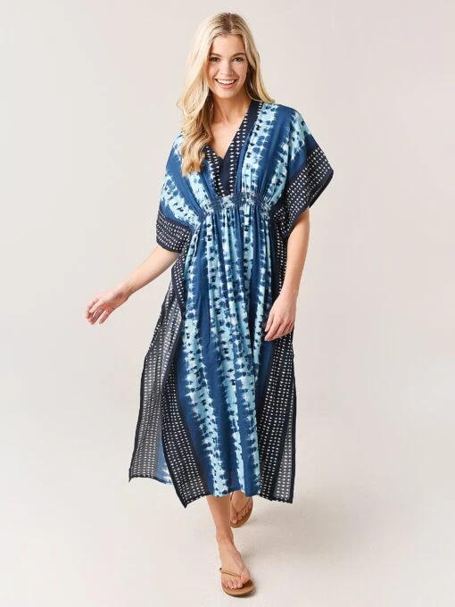 Echo Women's Shibori Maxi Caftan -Clothing Line Store