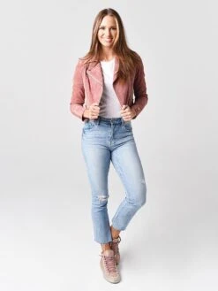 Soia & Kyo Women's Elaine Cropped Suede Jacket -Clothing Line Store ELAINExROSEWATERxAlt3