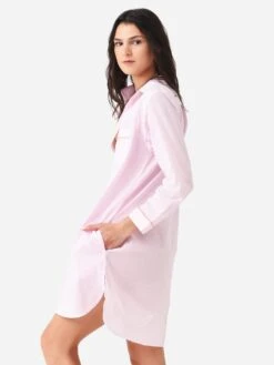 Lenora Women's Classic Gingham Nightshirt -Clothing Line Store GINGNIGHTSHIRTxPINKxAlt2 81822124