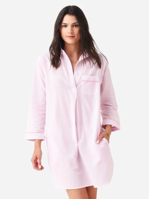 Lenora Women's Classic Gingham Nightshirt -Clothing Line Store