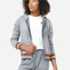 Aviator Nation Women's Rainbow Rib Zip Hoodie -Clothing Line Store HDRBWRIBxHEATHERGREYxPrimary 70468477