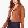 Jack Open Mic Night Faux Suede Moto Jacket -Clothing Line Store JJ302914 CAMEL