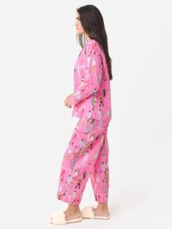 Karen Mabon Women's Skiers Long Pajama Set -Clothing Line Store KM SKIPxPINKxAlt2 81607370