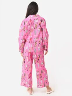 Karen Mabon Women's Skiers Long Pajama Set -Clothing Line Store KM SKIPxPINKxAlt3 81607371