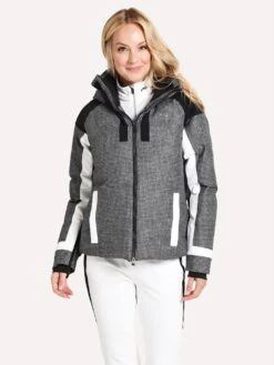 Kjus Women's Varuna Jacket -Clothing Line Store LS15 G30 STEELGREYMEL WHTalt4