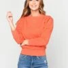 Frame Women’s Shirred Sweatshirt -Clothing Line Store LWAC0296 SUNKIST