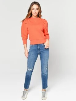 Frame Women’s Shirred Sweatshirt -Clothing Line Store LWAC0296 SUNKISTalt3