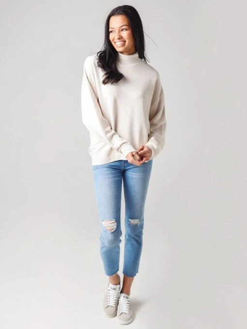 Frame Women's Funnel Neck Sweatshirt -Clothing Line Store