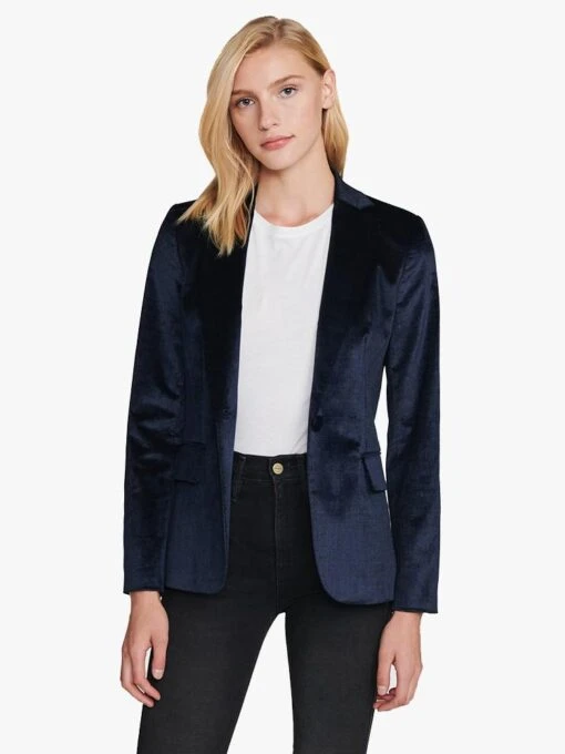 Frame Women’s Velvet Classic Blazer -Clothing Line Store LWOT0414 NAVY