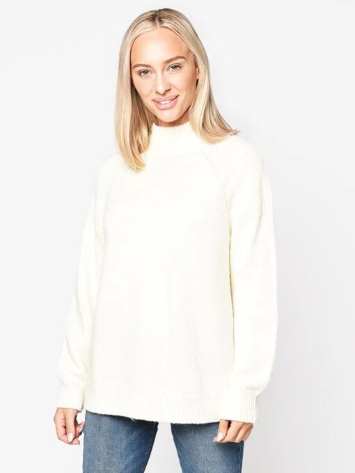 Frame Women’s Boxy Rib Sweater -Clothing Line Store LWSW0698 OFFWHITE