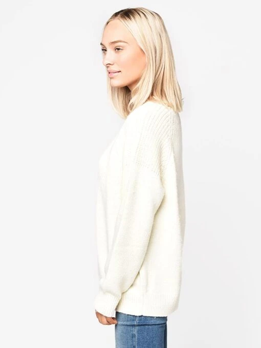 Frame Women’s Boxy Rib Sweater -Clothing Line Store LWSW0698 OFFWHITEalt1