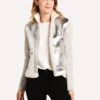 Majestic Long Sleeve Jacket With Metallic Leather -Clothing Line Store M140 FVE076 METALSILVER