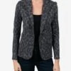 Majestic Women's Leopard Print One-Button Blazer -Clothing Line Store M203 FVE001x666KHAKIxPrimary 12845311