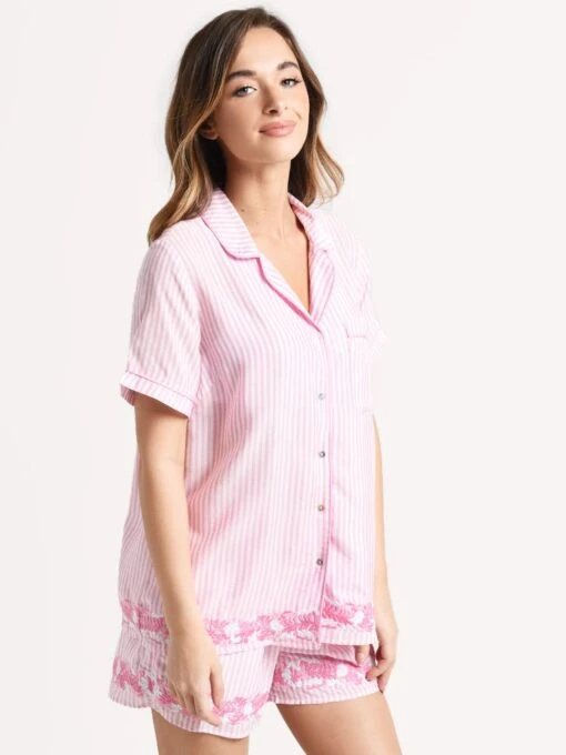 J. Marie Micaela Pajama Top -Clothing Line Store MICAELATOP PINK PINKEMBalt1