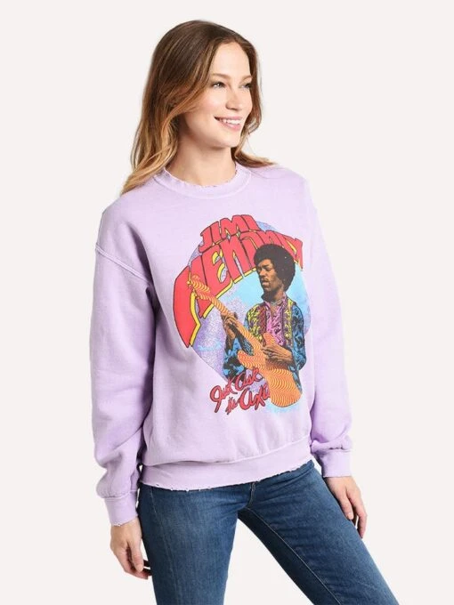 Madeworn Women's Jimi Hendrix Sweater -Clothing Line Store MWJH010SW LILACalt1