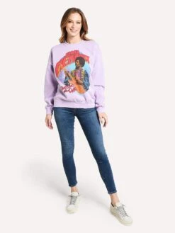 Madeworn Women's Jimi Hendrix Sweater -Clothing Line Store MWJH010SW LILACalt3