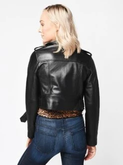 Lth Jkt Women’s MYA Cropped Biker Jacket -Clothing Line Store MYA BLACKalt3