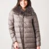 Herno Women’s Woven Half Coat With Fur Collar -Clothing Line Store PI0379DxTAUPExPrimary 17268387