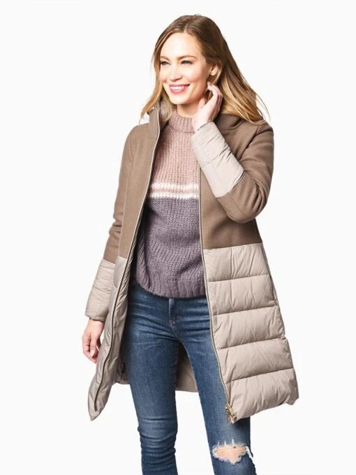 Herno Women’s Woven Half Coat With Hood -Clothing Line Store PI0848D BEIGE 2ac80a4a 0e28 4396 a7c0 c31aee99ea3f